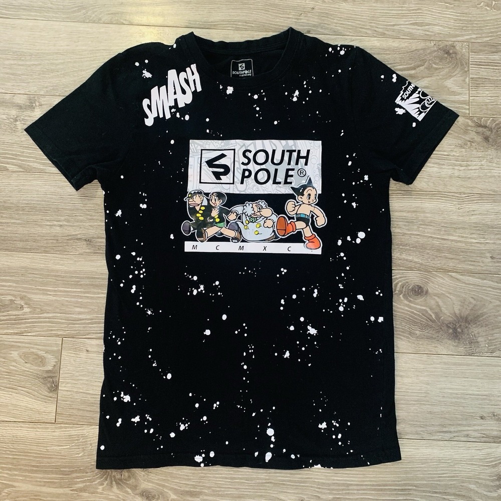 Southpole x Astro Boy Tshirt Mens Small Black Graphic Print Tee Short Sleeve Y2K